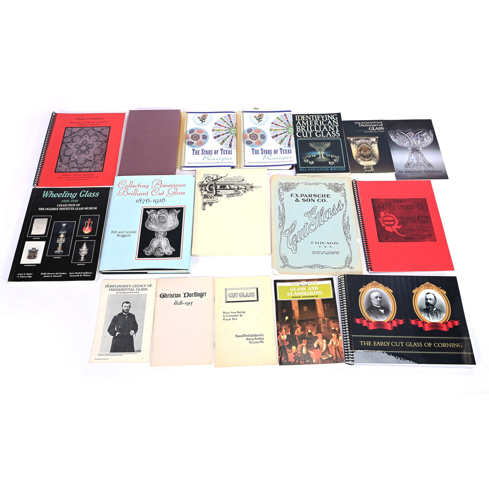 (5) Books About American Brilliant Cut Glass, Paperweights And Other Glass: (5) Books About American Brilliant Cut Glass, Paperweights And Other Glass, (1) Identifying American Brilliant Cut Glass By Bill & Louise Boggess, 1984, (1) From Broad Glass To Cut Crystal, History Of