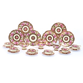 Tea Service, (15) Piece, Unidentified Character Stamp Mark, Nippon Style