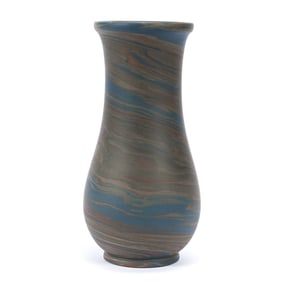 Vase, Niloak Pottery First Art Mark, Mission Swirl