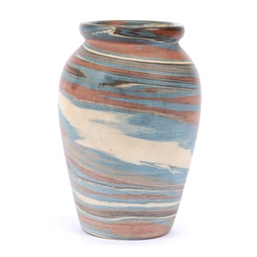 Vase, Niloak Pottery Second Art Mark, Mission Swirl
