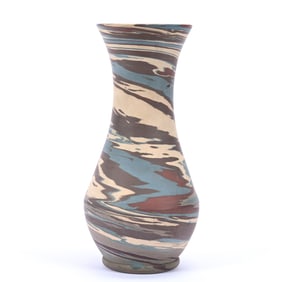 Vase, Niloak Pottery Second Art Mark, Mission Swirl