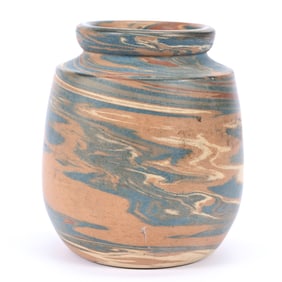 Vase, Niloak Pottery First Art Mark, Mission Swirl
