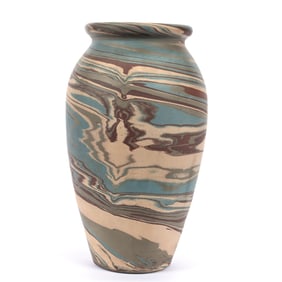 Vase, Niloak Pottery Second Art Mark, Mission Swirl