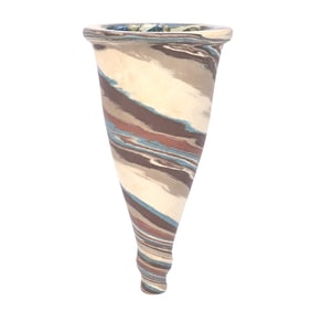 Wall Pocket, Niloak Pottery, Unmarked, Mission Swirl, Unusual Form