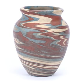 Vase, Niloak Pottery Second Art Mark, Mission Swirl
