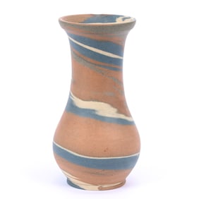Vase, Niloak Pottery First Art Mark, Mission Swirl