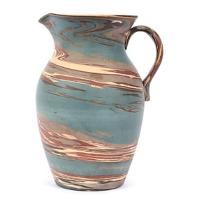 Pitcher, Niloak Pottery Second Art Mark, Mission Swirl
