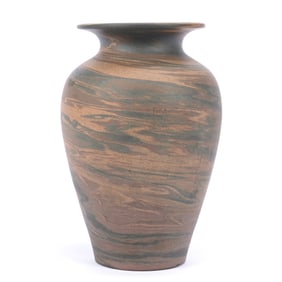 Vase, Mussel Shoals Pottery Marked Marie, Mission Swirl Design