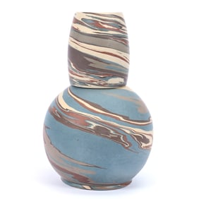 Tumble-Up, Niloak Pottery First Art Mark, Mission Swirl