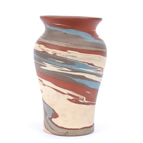 Vase, Niloak Pottery Second Art Mark, Mission Swirl
