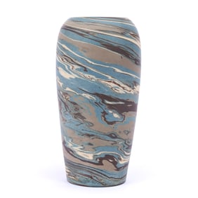 Vase, Niloak Pottery First Art Mark, Mission Swirl