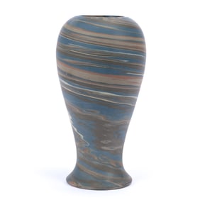 Vase, Niloak Pottery First Art Mark, Mission Swirl