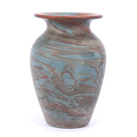 Vase, Niloak Pottery Second Art Mark, Mission Swirl