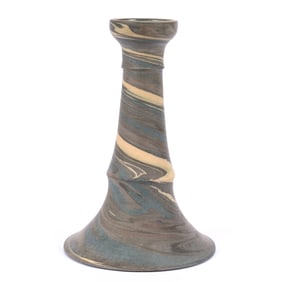 Candlestick, Niloak Pottery First Art Mark, Mission Swirl