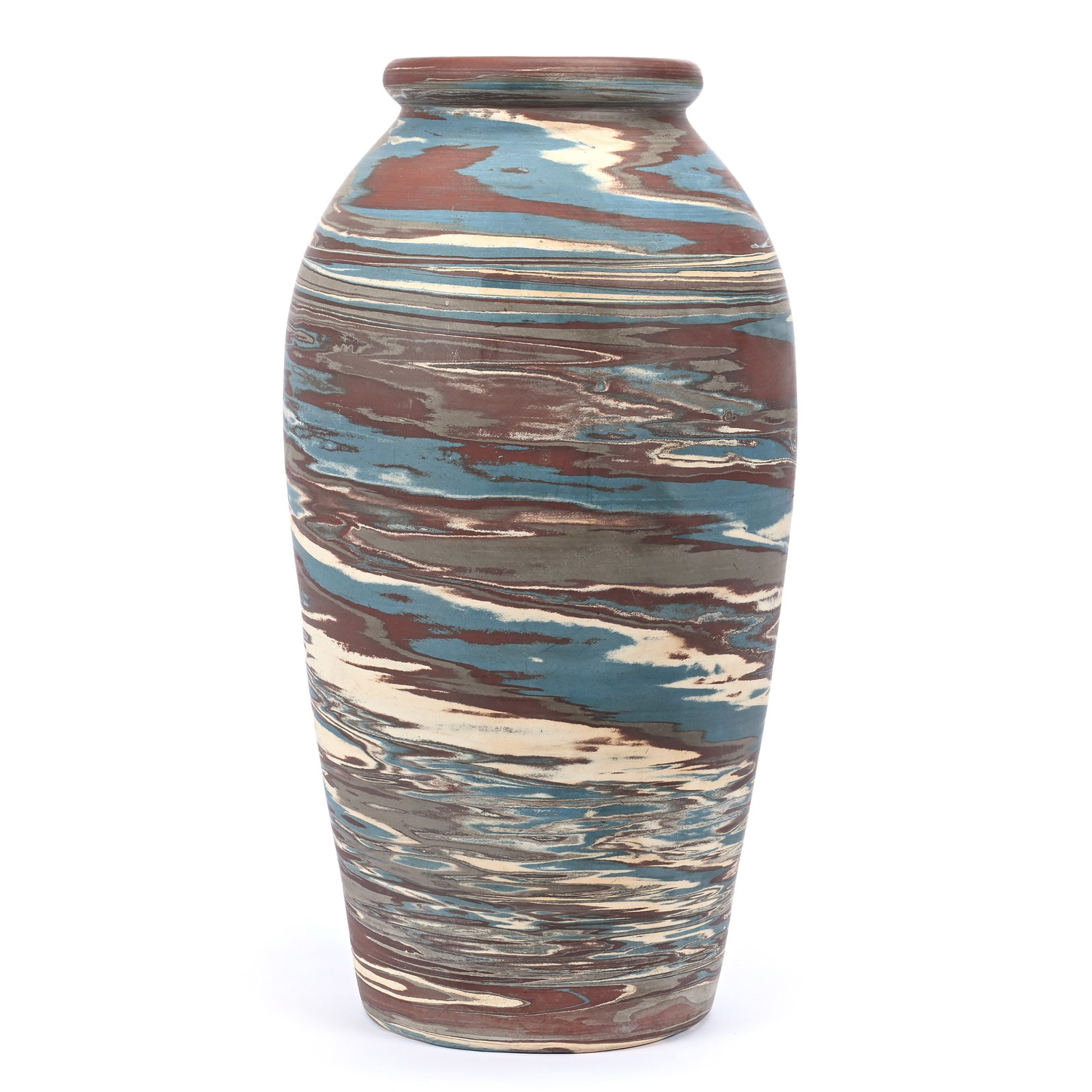 Large Vase, Niloak Pottery Second Art Mark, Mission Swirl (1 of 4)
