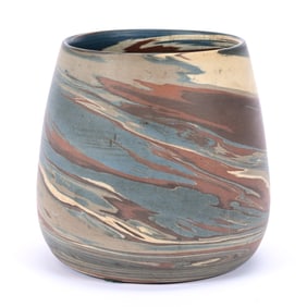 Vase, Niloak Pottery First Art Mark, Mission Swirl