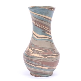 Vase, Niloak Pottery Second Art Mark, Mission Swirl