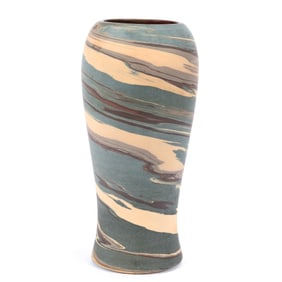 Vase, Niloak Pottery Second Art Mark, Mission Swirl