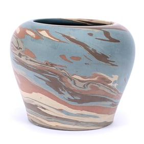 Vase, Niloak Pottery First Art Mark, Mission Swirl