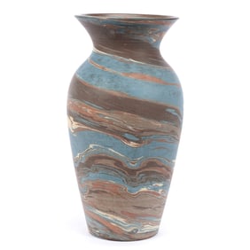 Vase, Niloak Pottery First Art Mark, Mission Swirl