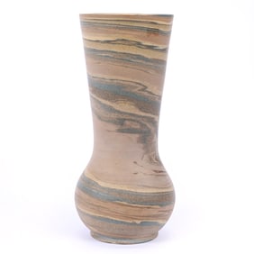 Vase, Niloak Pottery First Art Mark, Mission Swirl