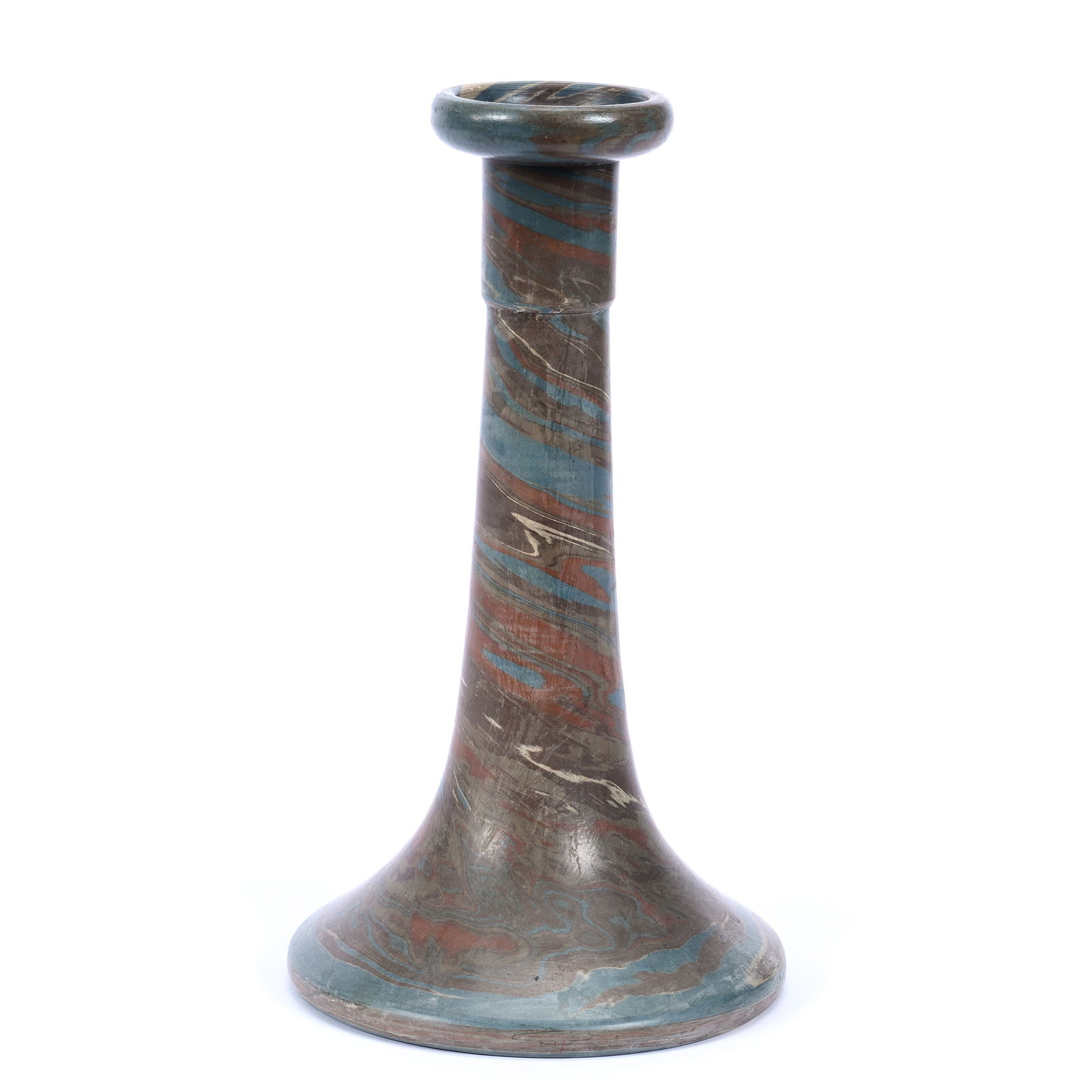 Candlestick Holder, Niloak Pottery First Art Mark, Mission Swirl (1 of 3)