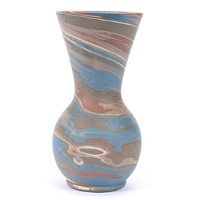 Vase, Niloak Pottery First Art Mark, Mission Swirl