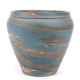 Large Jardiniere, Niloak Pottery First Art Mark, Mission Swirl