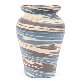Vase, Niloak Pottery Second Art Mark and Patent Pending Stamp Mark, Mission Swirl