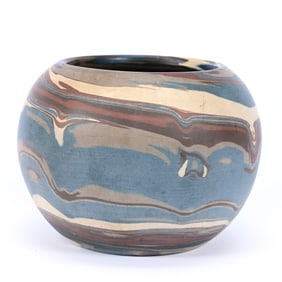 Bowl/Vase, Niloak Pottery Second Art Mark, Mission Swirl