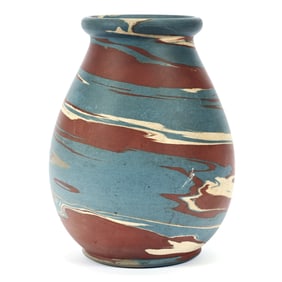 Vase, Niloak Pottery Second Art Mark, Mission Swirl