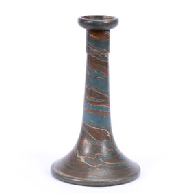 Candlestick, Niloak Pottery First Art Mark, Mission Swirl