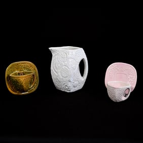 (3) Niloak Pottery Bouquet Pattern Items