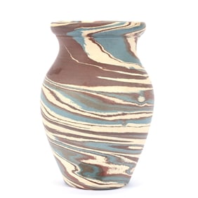 Vase, Niloak Pottery Second Art Mark, Mission Swirl