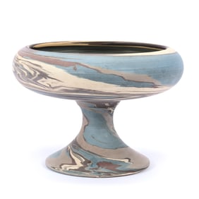 Compote, Niloak Pottery, Unmarked, Mission Swirl