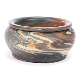 Ferner, Two Part, Niloak Pottery Second Art Mark, Mission Swirl