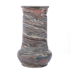 Umbrella Stand, Niloak Pottery First Art Mark, Mission Swirl