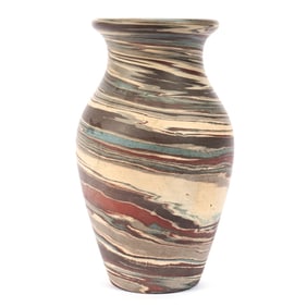 Vase, Niloak Pottery Second Art Mark, Mission Swirl