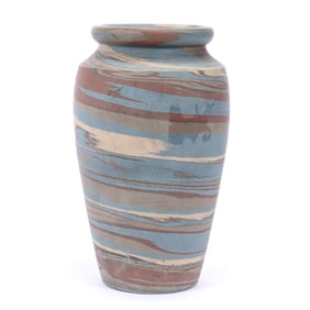 Vase, Niloak Pottery Second Art Mark, Mission Swirl