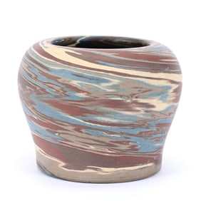 Vase, Niloak Pottery Second Art Mark, Mission Swirl