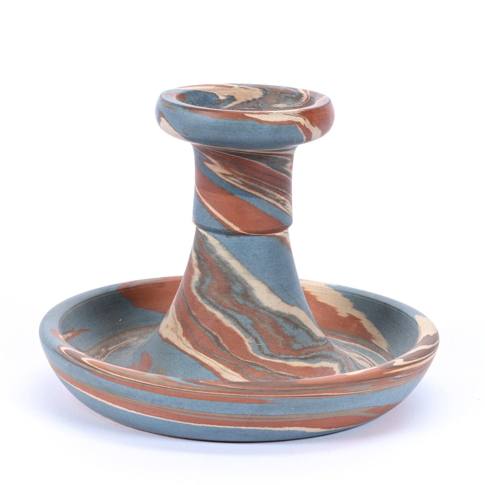 Candlestick, Niloak Pottery Second Art Mark, Mission Swirl (1 of 3)
