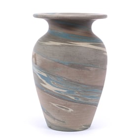 Vase, Niloak Pottery First Art Mark, Mission Swirl