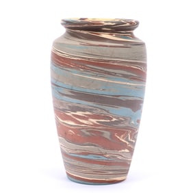 Vase, Niloak Pottery Second Art Mark, Mission Swirl