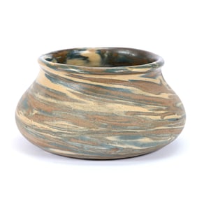 Bowl/Vase, Niloak Pottery, Patent Pending Mark Used Before September 1910, Mission Swirl