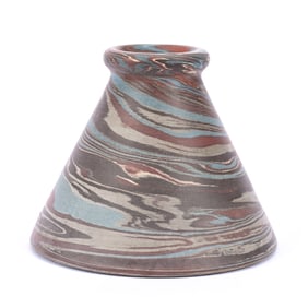 Violet Vase, Niloak Pottery Second Art Mark, Mission Swirl