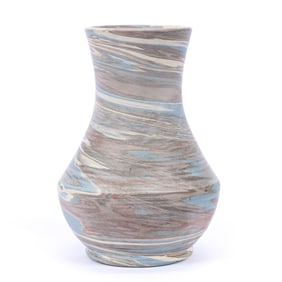 Vase, Niloak Pottery First Art Mark, Mission Swirl