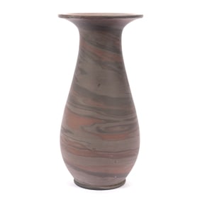 Vase, Niloak Pottery First Art Mark, Mission Swirl