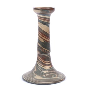 Candlestick, Niloak Pottery Second Art Mark, Mission Swirl