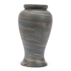 Vase, Niloak Pottery First Art Mark, Mission Swirl