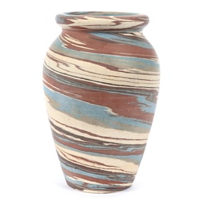 Vase, Niloak Pottery Second Art Mark, Mission Swirl